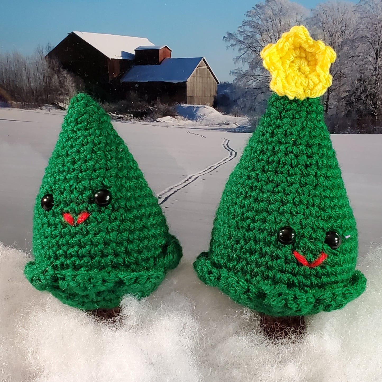 Dark Green Mini Crocheted Christmas Tree