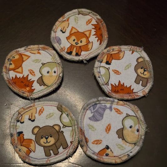 Reusable Cotton Rounds - Forest Critters