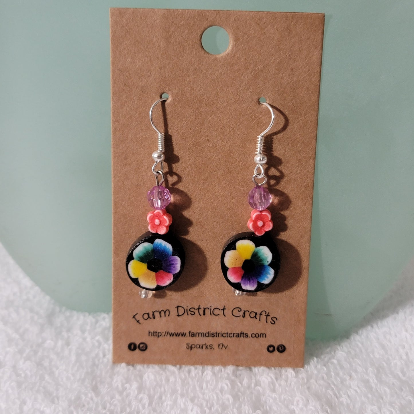 Primary Flower Dangle Earrings