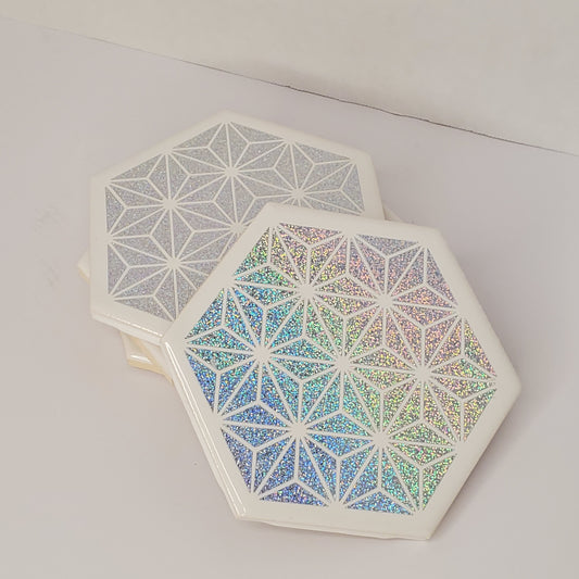 Rainbow Geometric Tile Coaster