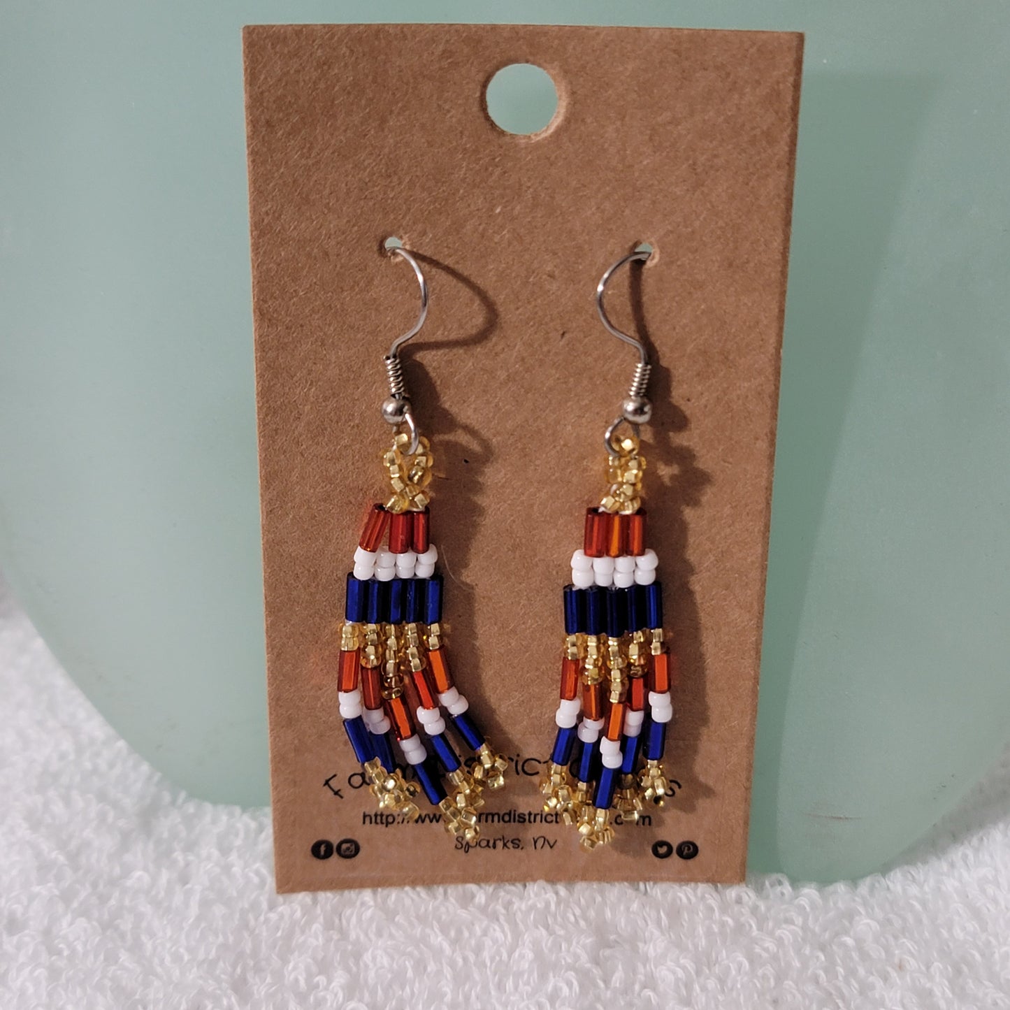 Red, White and Blue Dangle Earrings