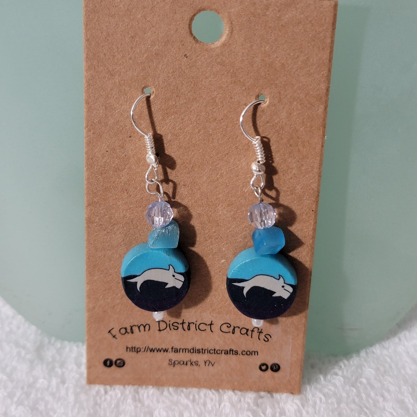 Whale Polyclay Dangle Earrings