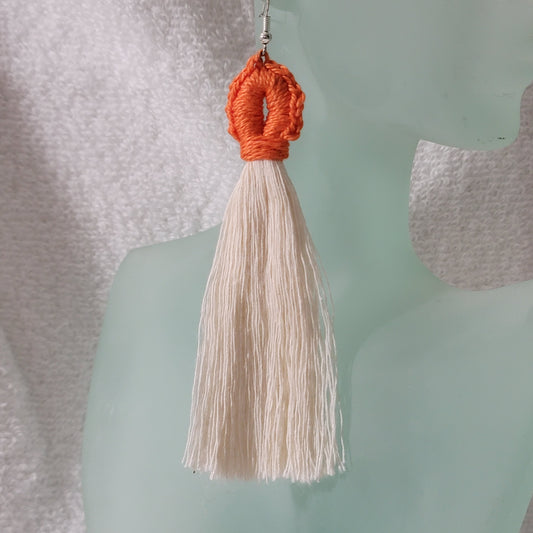 Orange Crafty Loop Boho Earrings