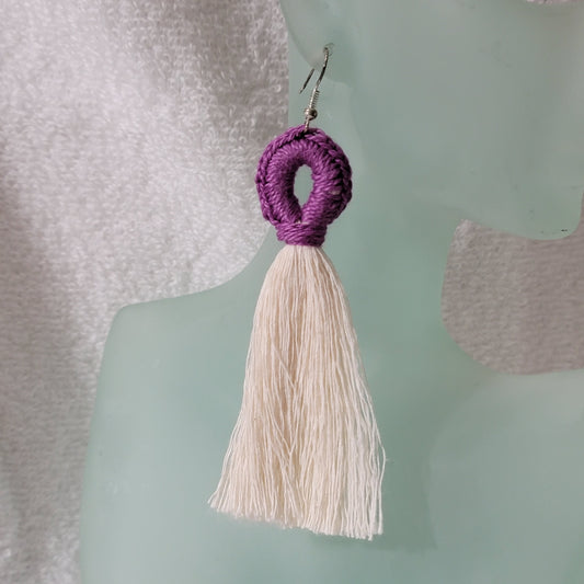 Purple Crafty Loop Boho Earrings